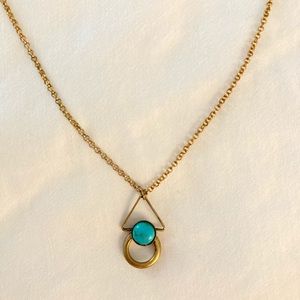 Aesthetic necklace gold with blue stone